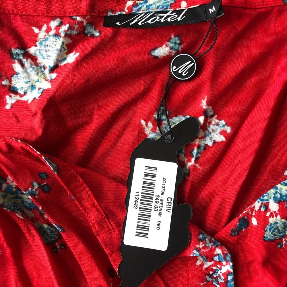 Long sleeve crop top blouse / off the shoulder - Picture 2 of 3